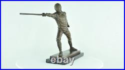 Statue fencing Art Deco Style Art Nouveau Style Bronze Signed Sculpture