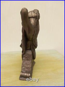 Stunning Cold Cast Bronze & Resin Art Deco Lady Sculpture 12