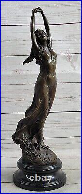 Superb Art Deco Bronze Awakening Signed Milo Statue Figure Sculpture