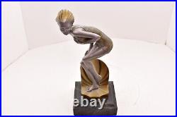 VTG ART DECO Sculpture Nude Woman Chloe Bather Figurine Statue G LEONARDI