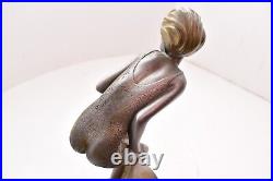 VTG ART DECO Sculpture Nude Woman Chloe Bather Figurine Statue G LEONARDI
