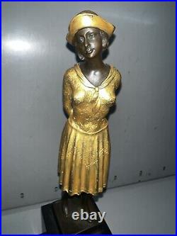 Vintage Art Deco Bronze Sculpture D. H. Chiparus 1930s