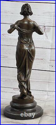 Vintage Art Nouveau Bronze Signed Pittaluga Nymph Goddess Statue Sculpture Gift