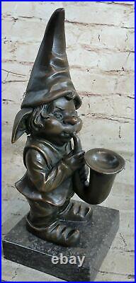 Vintage Bronze Gnome Dwarf Sculpture Statue Figurine Figure Art Deco Mythical