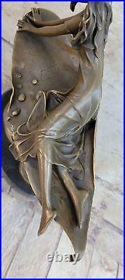 Vintage Bronze Nude Nymph Sculpture Art Deco Figurine by Mavchi Artwork Sale