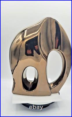 Vintage Ceramic Art Deco Elephant Sculpture Bronze Metallic Finish