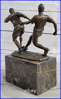 Vintage Deco Nude Trophy Bronze Man Olympic Football Soccer Player Sport Deal