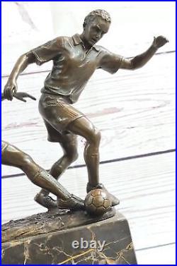 Vintage Deco Nude Trophy Bronze Man Olympic Football Soccer Player Sport Deal