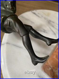 Vintage Harlequin Figurine Bronze Marble Statue Sculpture D. Chiparus Rare 20th