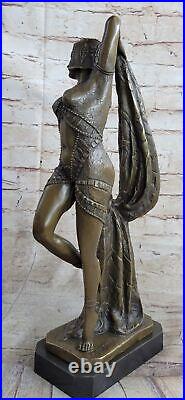 Vintage Large Art Deco Dancer Dimitri Chiparus Bronze Sculpture Signed Figure Nr