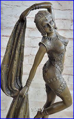 Vintage Large Art Deco Dancer Dimitri Chiparus Bronze Sculpture Signed Figure Nr