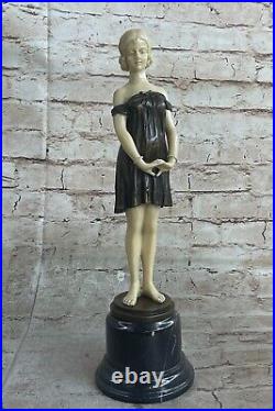 Vintage Reproduction Real Bronze Bust Sculpture young woman Victorian Lady