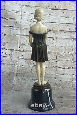 Vintage Reproduction Real Bronze Bust Sculpture young woman Victorian Lady