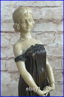 Vintage Reproduction Real Bronze Bust Sculpture young woman Victorian Lady