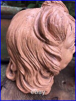 Vintage studio pottery girl bust figure RAOH SCHORR Art Deco sculpture 1940's