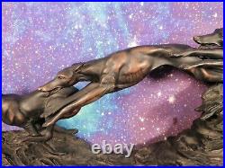 Wild Dogs In Motion Thomas Sculpture Art Deco Statue Figurine Greyhounds Running
